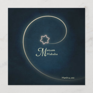 Convite Estrela Noturna Islâmica de Nascimento Aqiqah