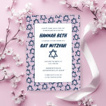 Convite Estrela Simples de David Personalizado B'nai Bat B<br><div class="desc">Cartão perfeito para anunciar um bar mitzvah, bat mitzvah ou outra celebração judaica! Mão fez arte para você! TOTALMENTE PERSONALIZÁVEL! Clique em "Personalizar" acima para editar o texto. Clique em "editar usando a ferramenta design" para ajustar as fontes, as cores e os posicionamentos e para excluir o design do verso,...</div>