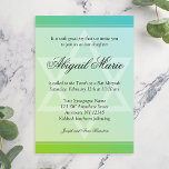 Convite Estrela Teal Verde limão de David Bat Mitzvah<br><div class="desc">Um moderno convite para Bat Mitzvah,  azul-lacaio e verde limão. Este convite exclusivo do Bat Mitzvah apresenta uma fonte formal,  Star of David e um fundo verde teal ombre.</div>