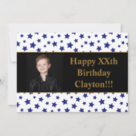 Convite Estrelas Azuis com Festa de aniversário de Fotogra