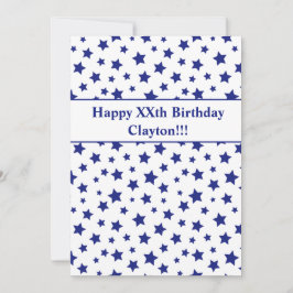 Convite Estrelas Azuis com Festa de aniversário de Mensage