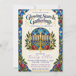 Convite Estrelas Brilhantes & Encontros Hanukkah