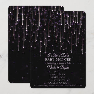 Convite Estrelas Cadentes Espetaculares Um Bebê Estrela Na