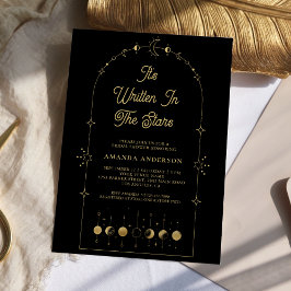 Convite Estrelas Celestiais Chá de panela Dourado da Lua N