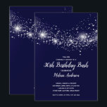 Convite Estrelas de aniversário de 30 anos elegantes Marin<br><div class="desc">Elegantes estrelas cintilantes prateadas se espalham por um fundo profundo do céu azul à meia-noite,  estas convites de aniversário são perfeitas para qualquer comemoração etária ou mudam a redação para sua ocasião especial. CORRESPONDENDO a itens na nossa loja.</div>