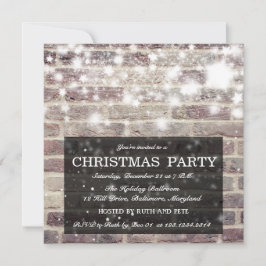 Convite Estrelas de brilho da festa de Natal rústica da