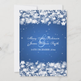 Convite Estrelas de Casamento Elegante Azul