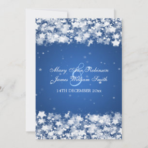 Convite Estrelas de Casamento Elegante Azul