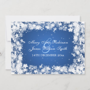 Convite Estrelas de Casamento Elegante Azul