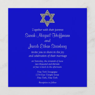 Convite Estrelas de David Wedding Invitations.