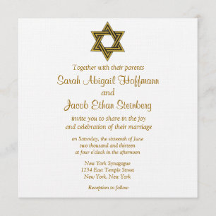 Convite Estrelas de David Wedding Invitations.