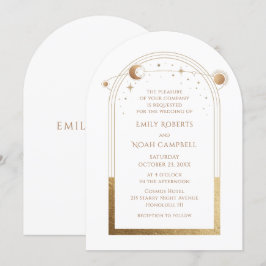 Convite Estrelas de Lua Dourada do Sol Celestial