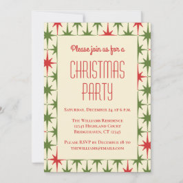 Convite Estrelas de Natal Modernas do Século Médio de Retr