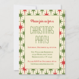 Convite Estrelas de Natal Modernas do Século Médio de Retr