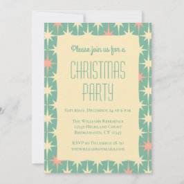 Convite Estrelas de Natal Modernas do século médio retrô e