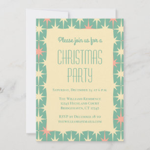 Convite Estrelas de Natal Modernas do século médio retrô e