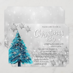 Convite Estrelas de Pinheiro Bokeh Festa de Natal Corporat