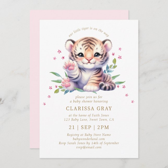 Convite Estrelas de Tigre de Animais Cachorro Escamoteando (Frente/Verso)