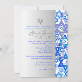 Convite Estrelas do modelo PixDezines/Bar Mitzvah/azul esc
