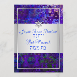 Convite Estrelas do modelo PixDezines/Bar Mitzvah/violet/p