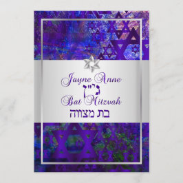 Convite Estrelas do modelo PixDezines/Bar Mitzvah/violet/p