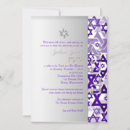 Convite Estrelas do tipo "PixDezines"/Bar Mitzvah/violet/p
