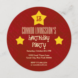 Convite Estrelas Douradas do Círculo Vermelho 13 Festa de