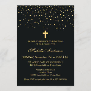 Convite Estrelas Douradas e Negras Elegantes a Criarem Bat