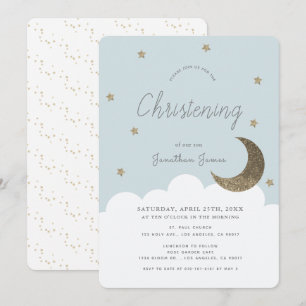 Convite Estrelas e Bebê Azul Natal