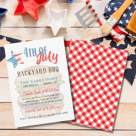 Convite Estrelas e faixas 4 de julho de CHURRASCO de quint