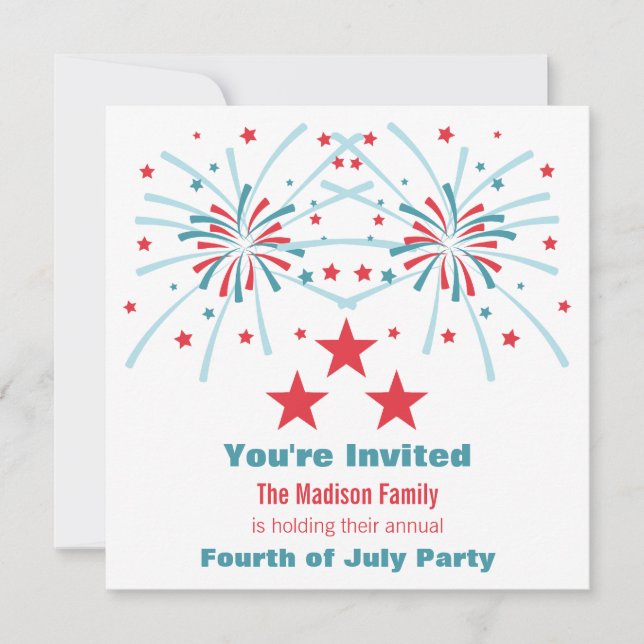 Convite Estrelas e fogos de artifício (Frente)