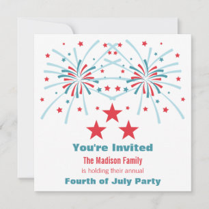 Convite Estrelas e fogos de artifício