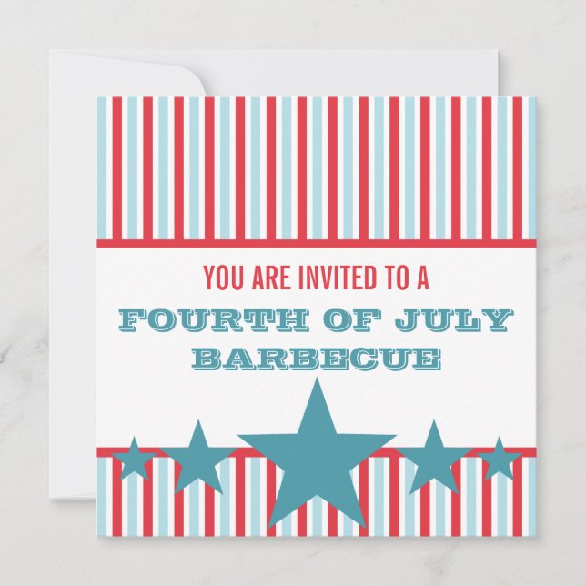 Convite Estrelas e Stripes Negros Convidam (Frente)