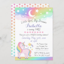 Estrelas & Lua Arco-Íris Céu Magnético Unicórnio A