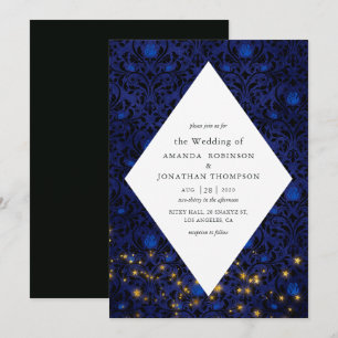 Convite Estrelas Místicas Floral Damasco Casamento