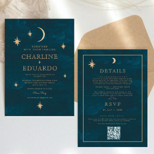 Convite Estrelas Místicas Lua Casamento Celestial Tudo em
