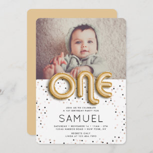 Convite Estrelas n primeiro aniversario do Tipo Balão de F