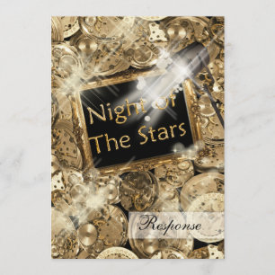 Convite Estrelas negras de Hollywood douradas