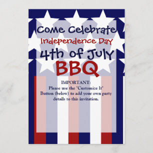 Convite Estrelas Patrióticas Bandeiras da Liberdade 4 de 