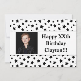 Convite Estrelas Pretas com Festa de aniversário de Fotogr