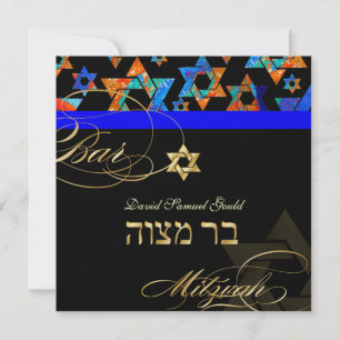 Convite Estrelas Psicodélicas PixDezines, Bar Mitzvah