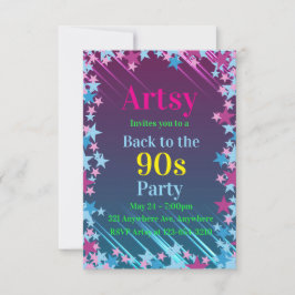 Convite Estrelas Rosa e Azul