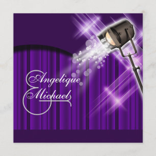 Convite Estrelas roxas do casamento de Hollywood