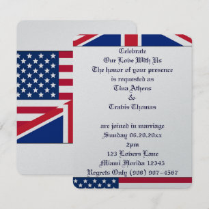 Convite Estrelas Stripes Sinalizador Amor Noiva Paz