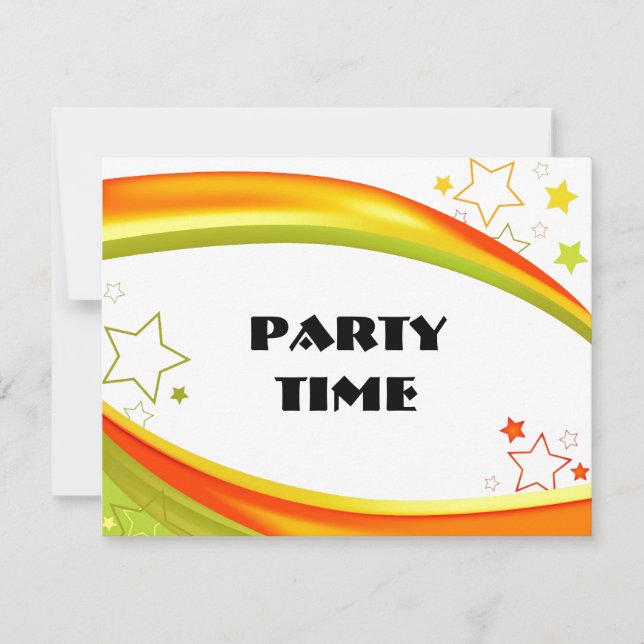 Convite Estrelas Verde e Laranja (Frente)