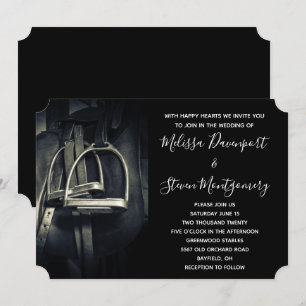 Convite Estribos de Prata Elegantes em Sela de Montar Ingl