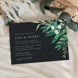 Convite Estufa | Casamento de Folhagem de Aquarela Verde