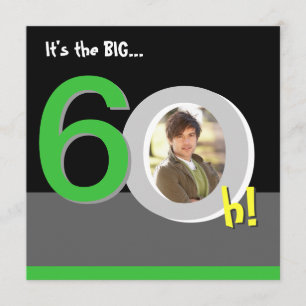 Convite Esverdeie 60th 6-Oh grande! Festa de aniversário