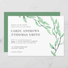 Convite Eteal Verde | Casamento Chic Botanic Leaves