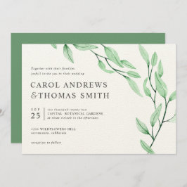 Convite Eteal Verde | Casamento Chic Botanic Leaves